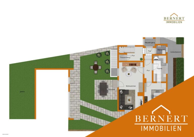 Grundriss visualisiert EG + AB