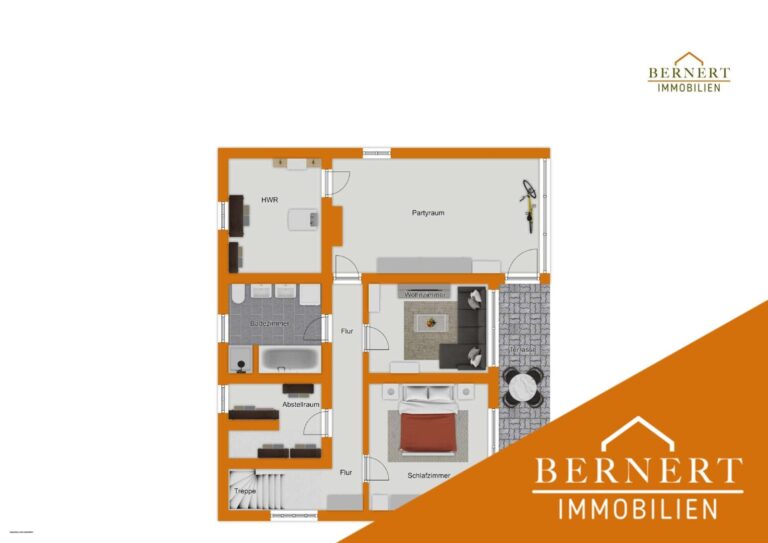 Grundriss visualisiert Souterrain