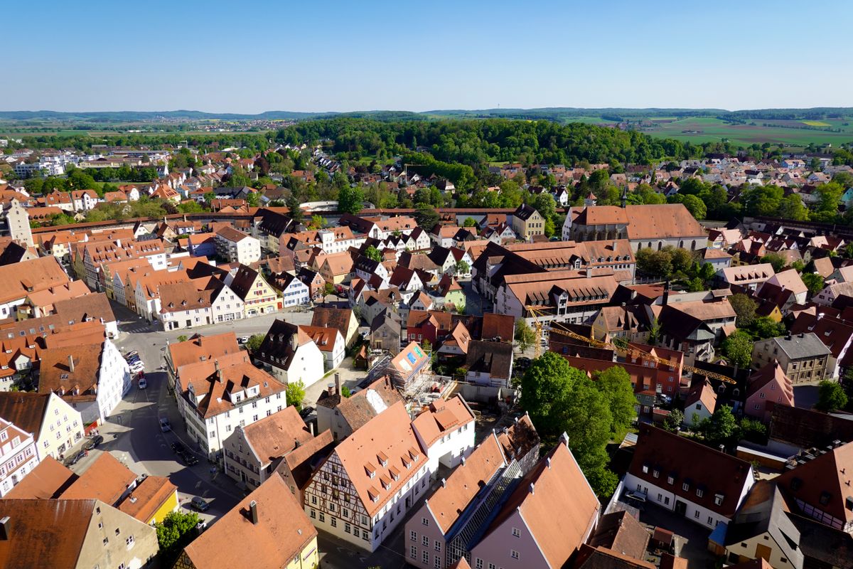 Luftbild einer fränkischen Altstadt
